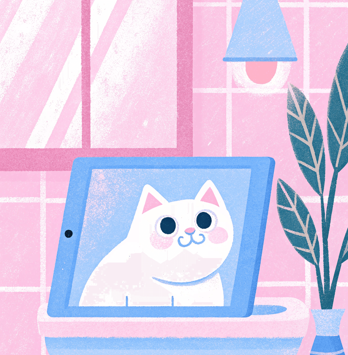 Cat using iPad